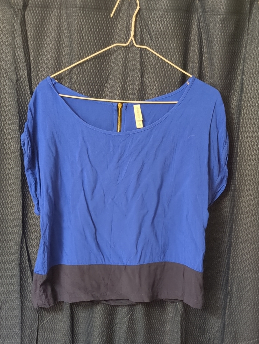 Xhilaration Blue Colorblock Short-Sleeve Top